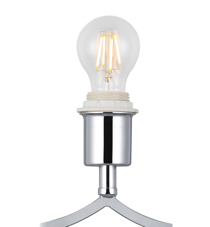 Deco Courtyard Rectangular Base Table Lamp Without Shade, Inline Switch, 1 Light E27 Polished Chrome • D0345