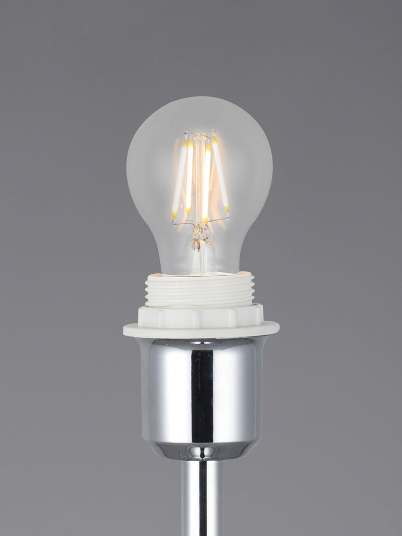 Deco Crowne Round Curved Base Table Lamp Without Shade, Inline Switch, 1 Light E27 Polished Chrome • D0348