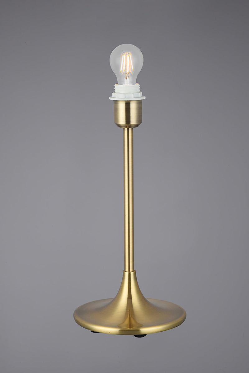 Deco Crowne Round Curved Base Table Lamp Without Shade, Inline Switch, 1 Light E27 Antique Brass • D0349