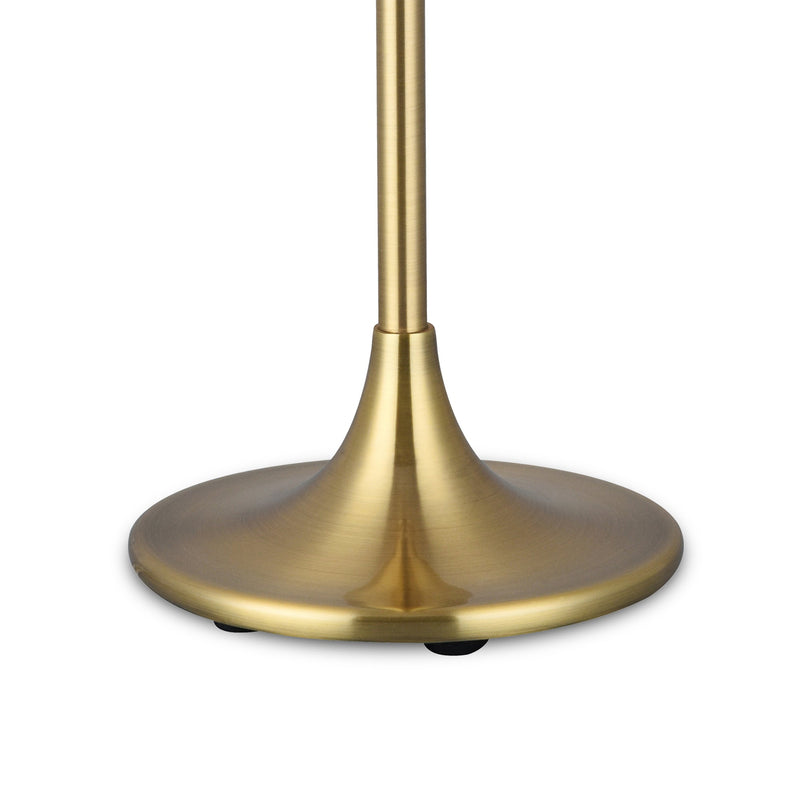 Deco Crowne Round Curved Base Table Lamp Without Shade, Inline Switch, 1 Light E27 Antique Brass • D0349