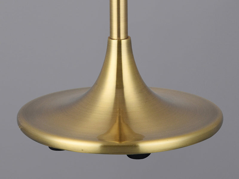 Deco Crowne Round Curved Base Table Lamp Without Shade, Inline Switch, 1 Light E27 Antique Brass • D0349