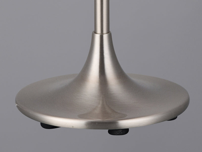 Deco Crowne Round Curved Base Table Lamp Without Shade, Inline Switch, 1 Light E27 Satin Nickel • D0350