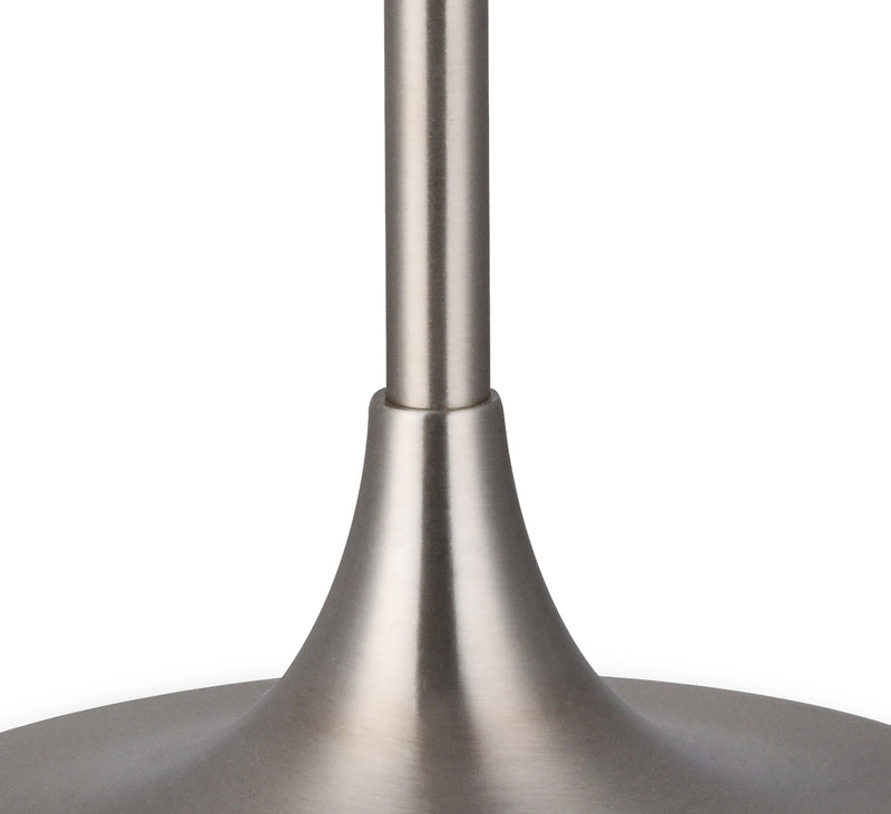 Deco Crowne Round Curved Base Table Lamp Without Shade, Inline Switch, 1 Light E27 Satin Nickel • D0350