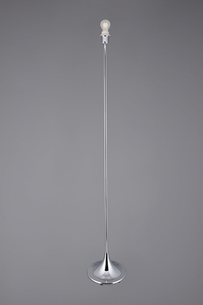Deco Crowne Round Curved Base Floor Lamp Without Shade, Inline Switch, 1 Light E27 Polished Chrome • D0351