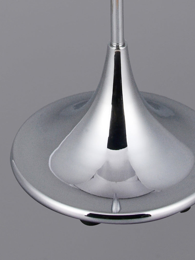 Deco Crowne Round Curved Base Floor Lamp Without Shade, Inline Switch, 1 Light E27 Polished Chrome • D0351