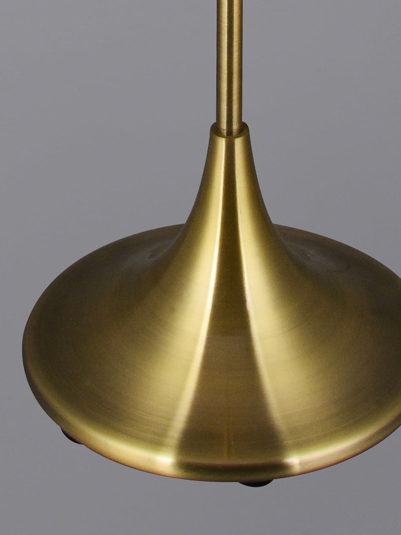 Deco Crowne Round Curved Base Floor Lamp Without Shade, Inline Switch, 1 Light E27 Antique Brass • D0352