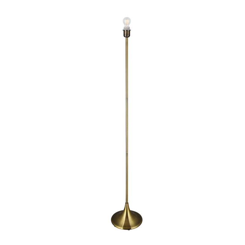 Deco Crowne Round Curved Base Floor Lamp Without Shade, Inline Switch, 1 Light E27 Antique Brass • D0352