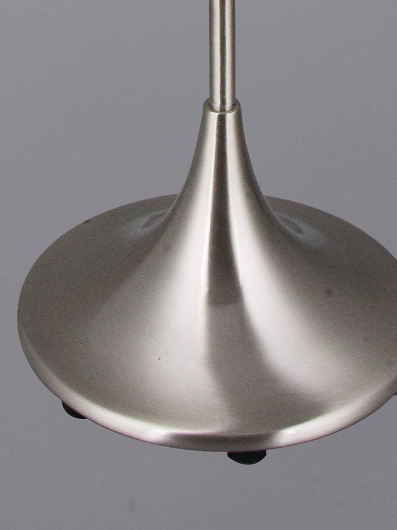 Deco Crowne Round Curved Base Floor Lamp Without Shade, Inline Switch, 1 Light E27 Satin Nickel • D0353