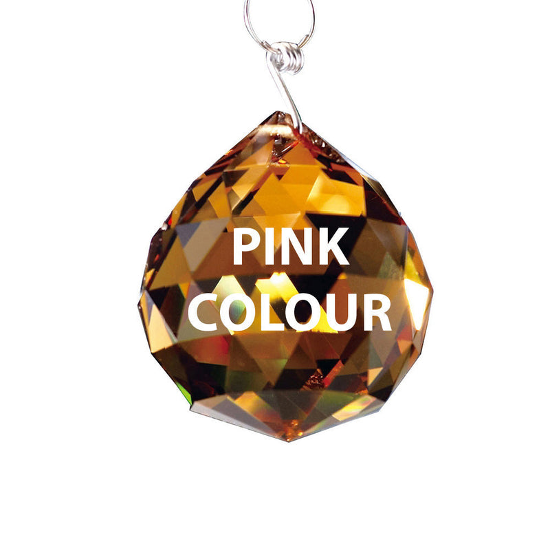 Diyas C10037 Crystal Sphere Without Ring Pink 30mm • C10037