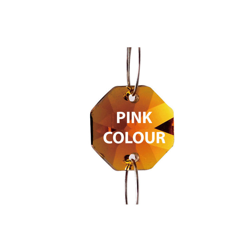 Diyas C50007 Crystal Octagon Without Ring Pink 14mm • C50007