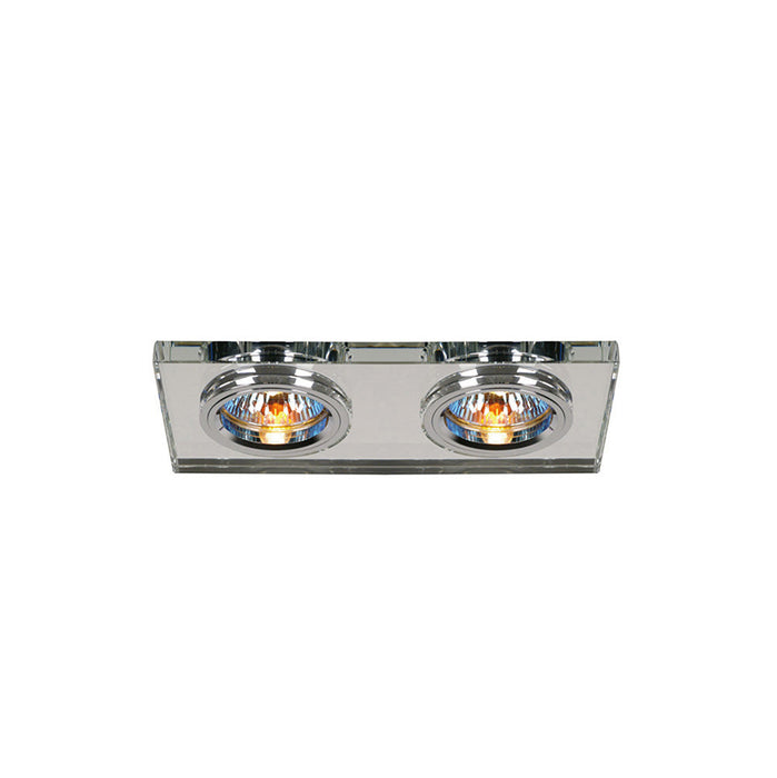 Diyas Crystal Dual Head Downlight Rectangle Rim Only Clear, 2 x IL30800 REQUIRED TO COMPLETE THE ITEM, Cut Out: 144x62mm • IL30807CH