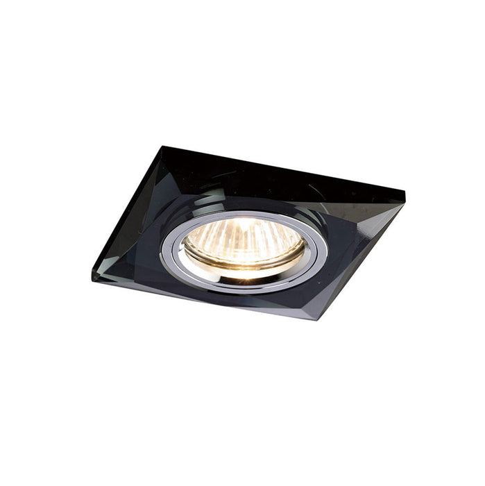 Diyas Crystal Downlight Chamfered Square Rim Only Black, IL30800 REQUIRED TO COMPLETE THE ITEM, Cut Out: 62mm • IL30812BL