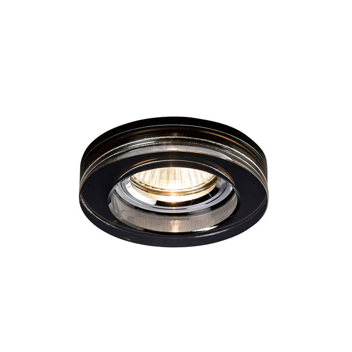 Diyas Crystal Downlight Deep Round Rim Only Black, IL30800 REQUIRED TO COMPLETE THE ITEM, Cut Out: 62mm • IL30821BL