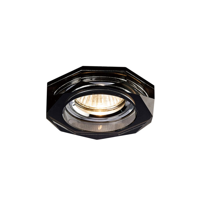 Diyas Crystal Downlight Deep Octagonal Rim Only Black, IL30800 REQUIRED TO COMPLETE THE ITEM, Cut Out: 62mm • IL30823BL