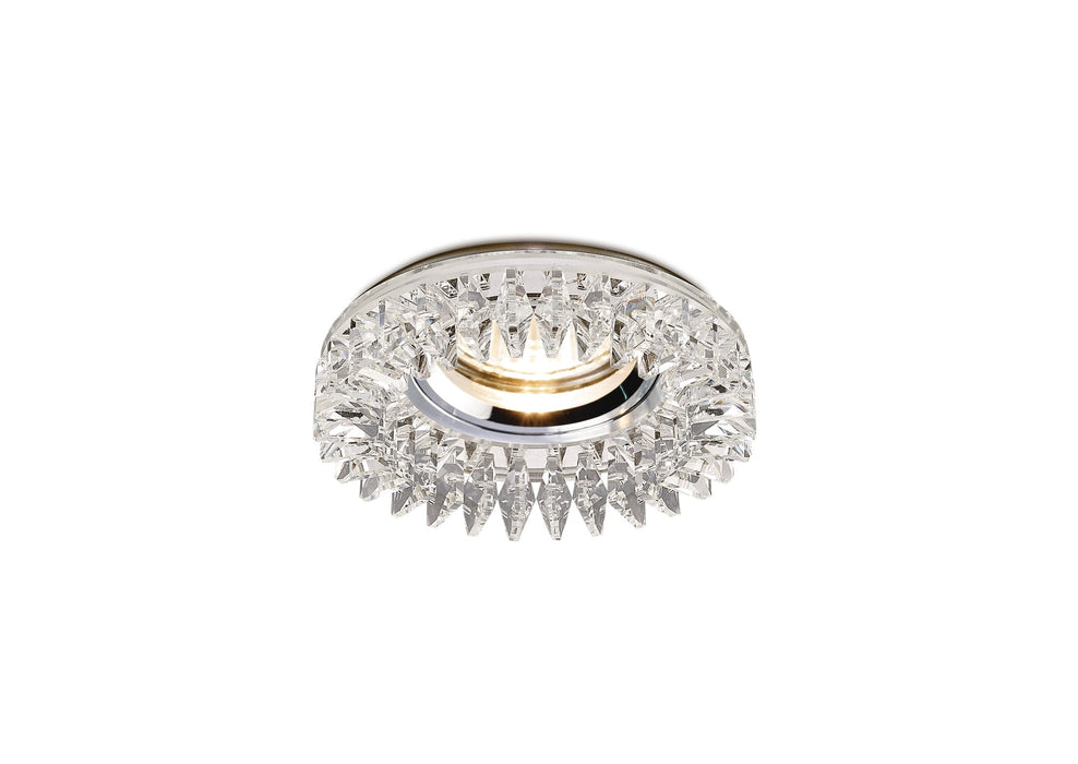 Diyas Crystal Downlight Round With Square Crystals Perimeter Rim Only Clear, IL30800 REQUIRED TO COMPLETE THE ITEM, Cut Out: 62mm • IL30833CH