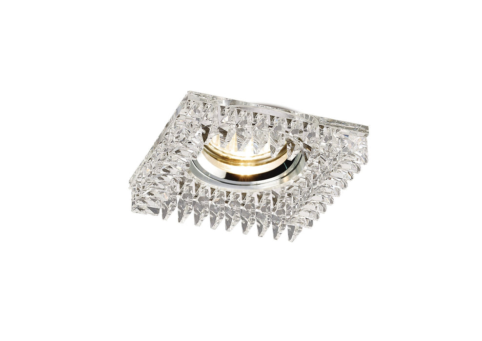 Diyas Crystal Downlight Square With Square Crystals Perimeter Rim Only Clear, IL30800 REQUIRED TO COMPLETE THE ITEM, Cut Out: 62mm • IL30834CH