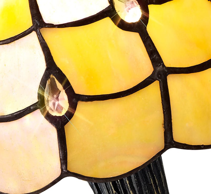 Regal Lighting SL-2084 1 Light Tiffany Table Lamp 15cm Beige And Clear Crystal Shade