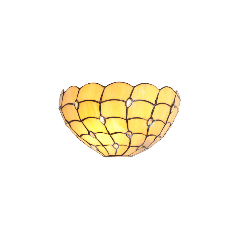 Regal Lighting SL-2021 Tiffany 2 Light Wall Uplighter Beige With Clear Crystal Shade