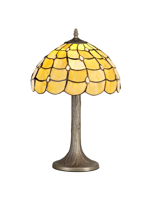 Regal Lighting SL-1449 1 Light Tree Tiffany Table Lamp 30cm Beige With Clear Crystal Shade