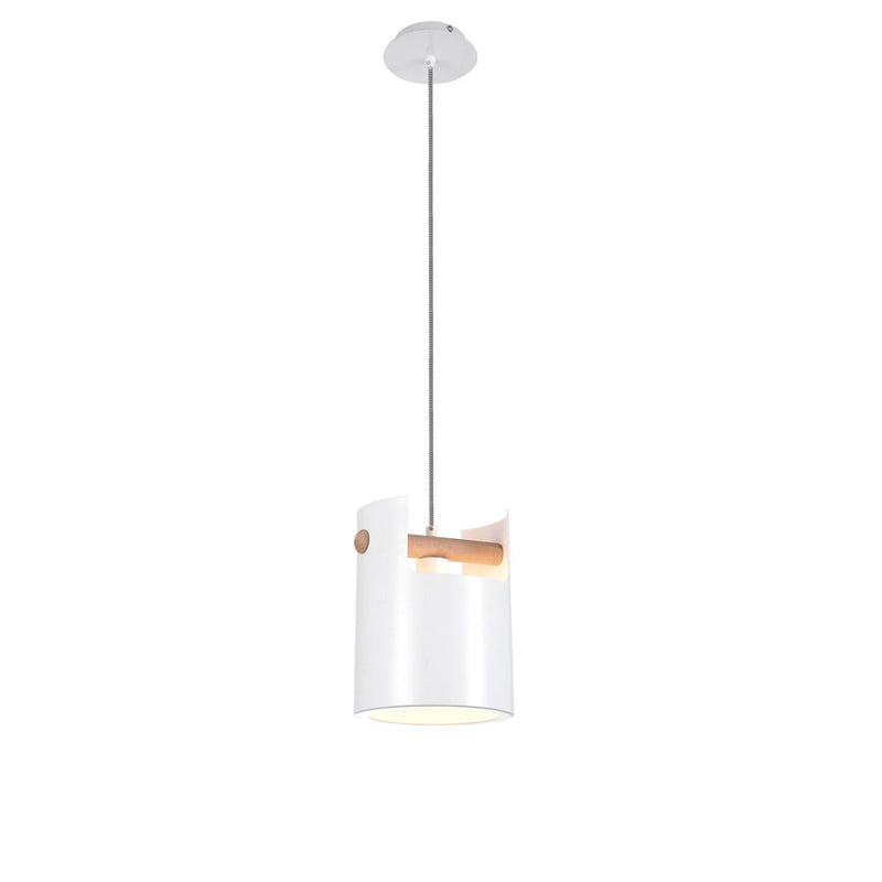 Mantra M5591 Cube Pendant Small 1x40W, White Metal/Wood • M5591