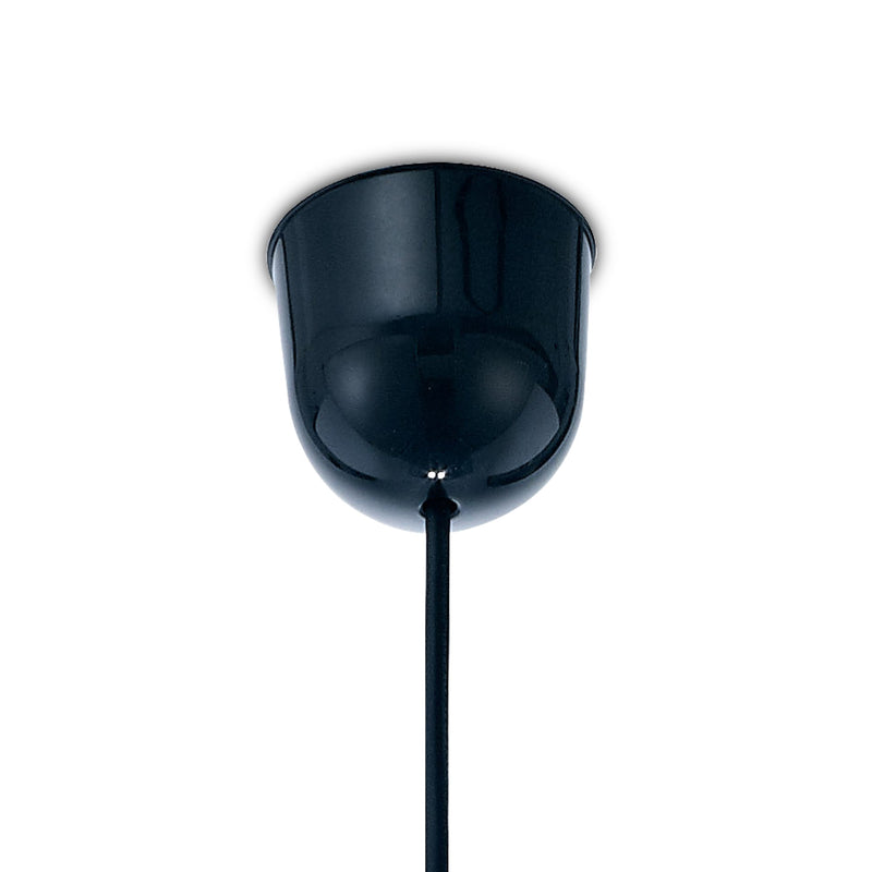 Deco Dako Black Pendant 1 Light E27 With 200 x 150mm Metallic Chrome Finish Cylinder Shade, c/w Ceiling Bracket • D0250