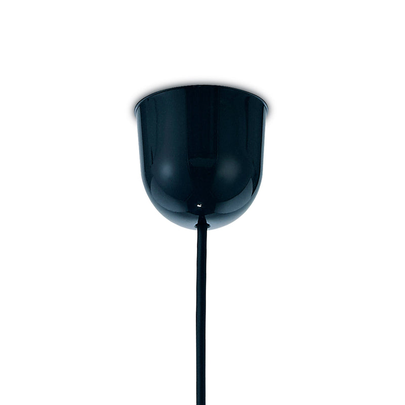 Deco Dako Black Pendant 1 Light E27 With 200 x 150mm Metallic Gun Metal Finish Cylinder Shade, c/w Ceiling Bracket • D0252