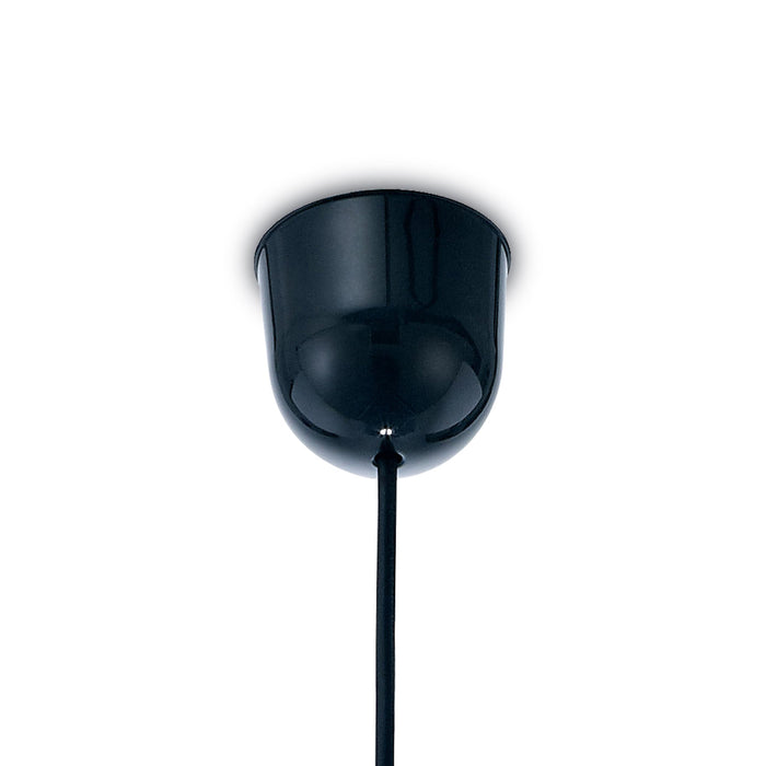 Deco Dako Black Pendant 1 Light E27 With 300 x 200mm Metallic Chrome Finish Cylinder Shade, c/w Ceiling Bracket • D0254