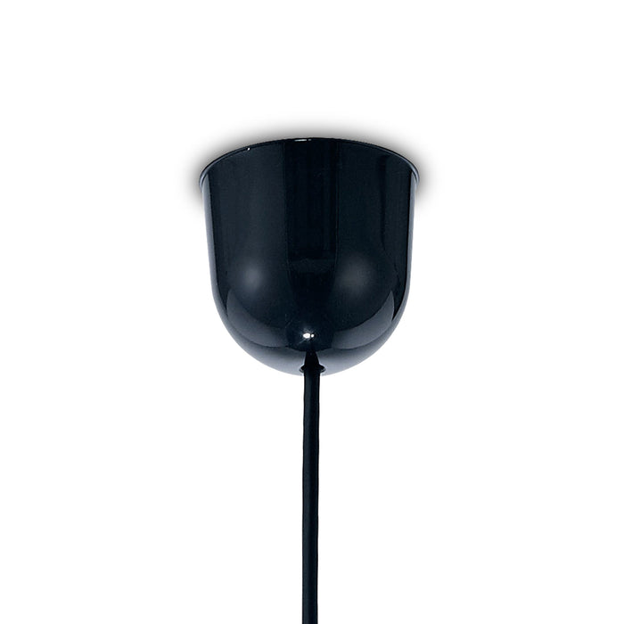 Deco Dako Black Pendant 1 Light E27 With 300 x 200mm Metallic Gun Metal Finish Cylinder Shade, c/w Ceiling Bracket • D0256