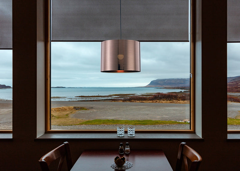 Deco Dako Black Pendant 1 Light E27 With 300 x 200mm Metallic Chrome Finish Cylinder Shade, c/w Ceiling Bracket • D0254