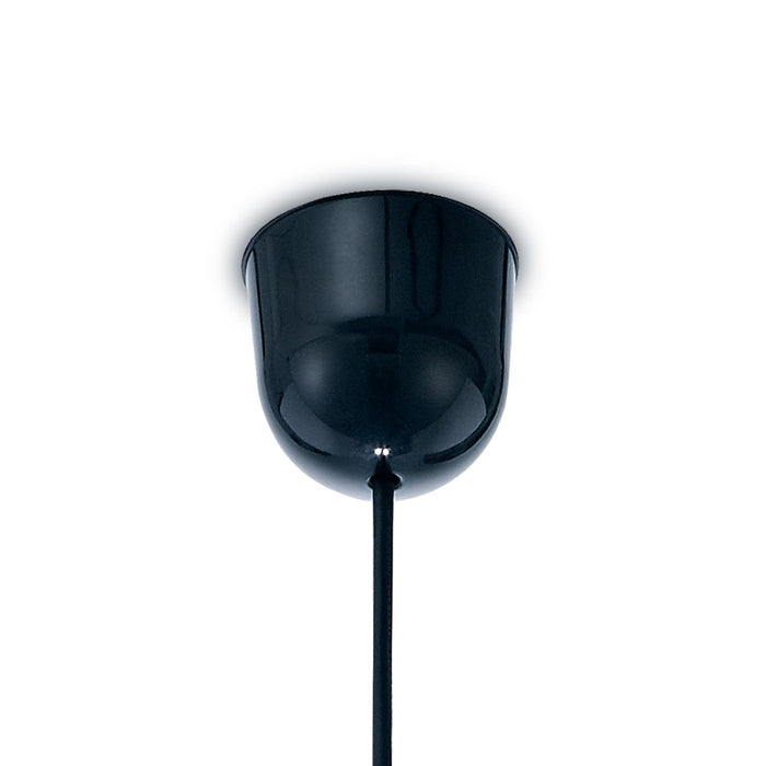 Deco Dako Black Pendant 1 Light E27 With 350 x 250mm Metallic Chrome Finish Cylinder Shade, c/w Ceiling Bracket • D0258