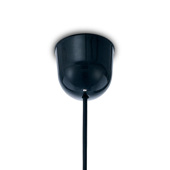 Deco Dako Black Pendant 1 Light E27 With 350 x 250mm Metallic Gun Metal Finish Cylinder Shade, c/w Ceiling Bracket • D0260