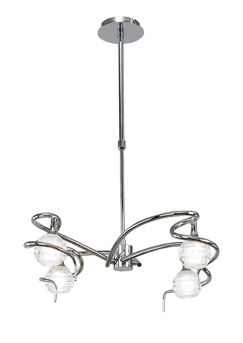 Mantra M0080 Dali Telescopic Pendant Semi Flush Convertible 4 Light G9, Polished Chrome • M0080