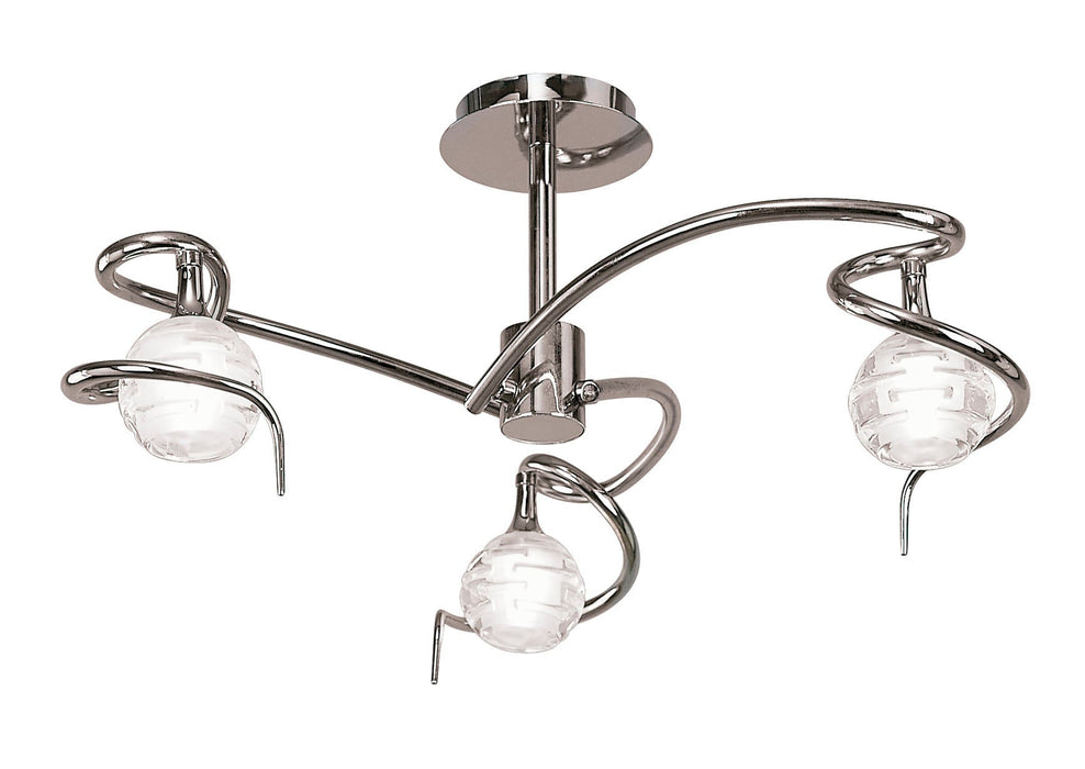 Mantra M0088 Dali Semi Ceiling 3 Light G9, Polished Chrome • M0088