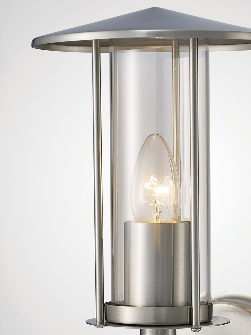 Deco Dalton Wall Lamp 1 Light E27 IP44 Exterior Stainless Steel/Clear • D0075