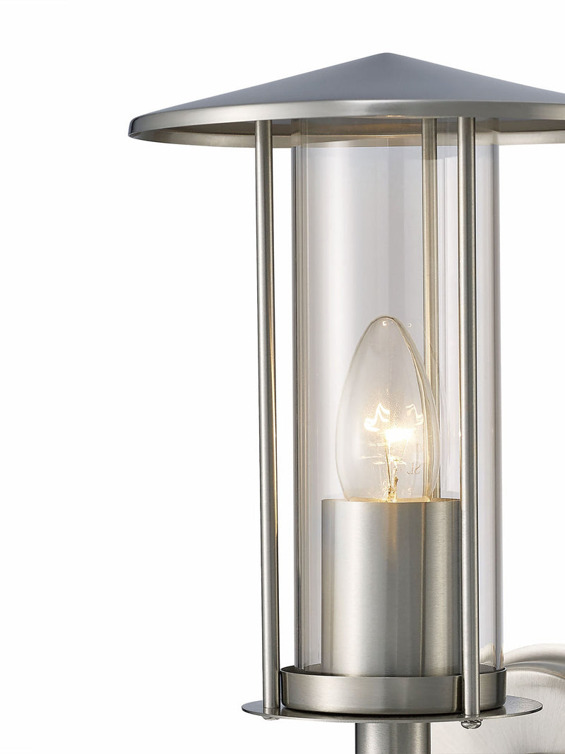 Deco Dalton Wall Lamp 1 Light E27 IP44 Exterior Stainless Steel/Clear • D0075
