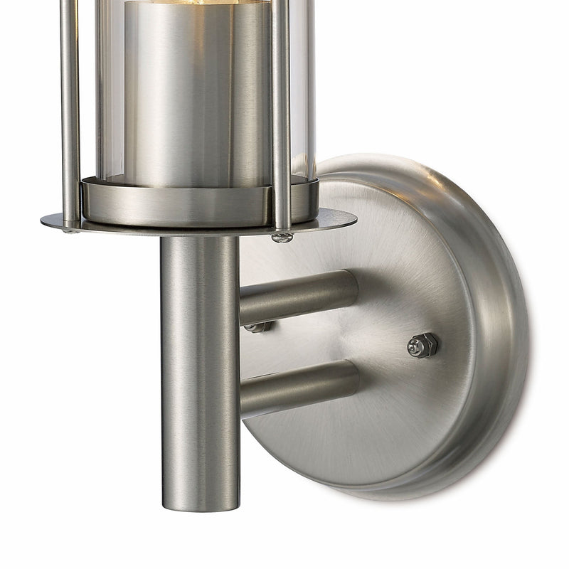 Deco Dalton Wall Lamp 1 Light E27 IP44 Exterior Stainless Steel/Clear • D0075