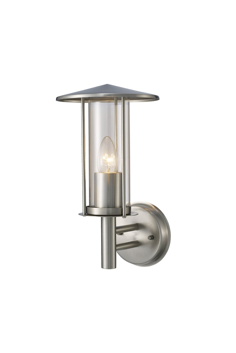 Deco Dalton Wall Lamp 1 Light E27 IP44 Exterior Stainless Steel/Clear • D0075