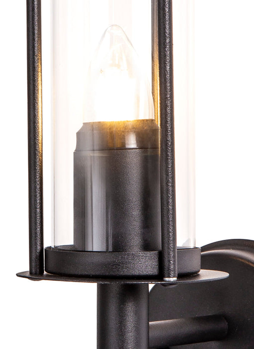 Deco Dalton Wall Lamp 1 Light E27 IP44 Exterior Black/Clear • D0643