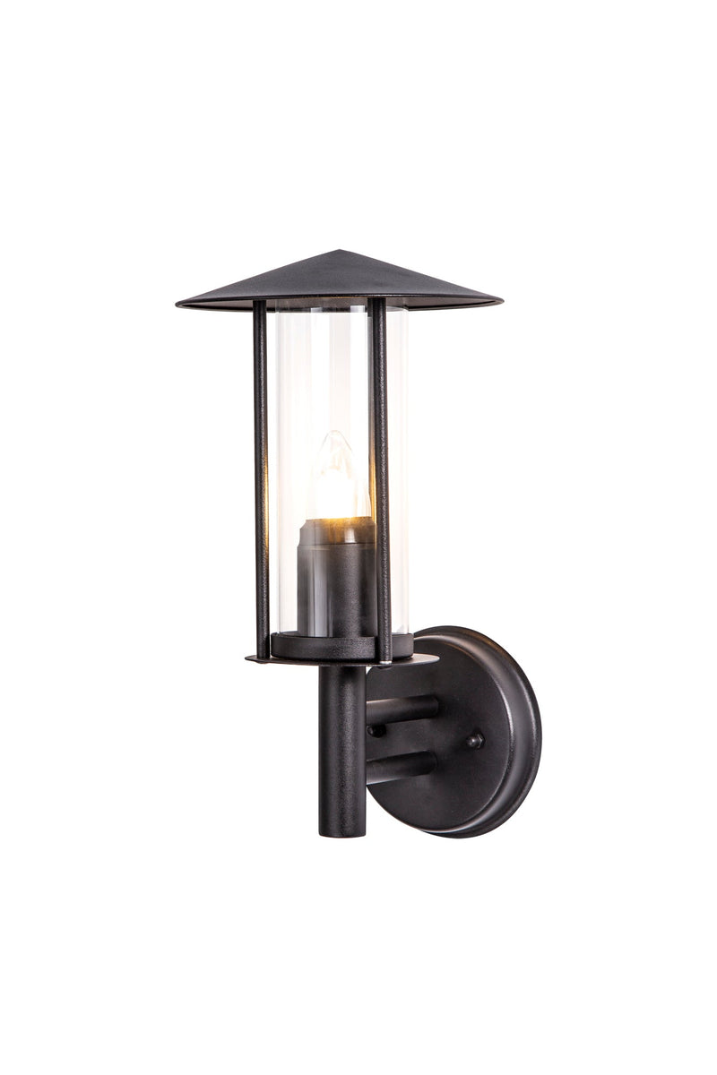 Deco Dalton Wall Lamp 1 Light E27 IP44 Exterior Black/Clear • D0643