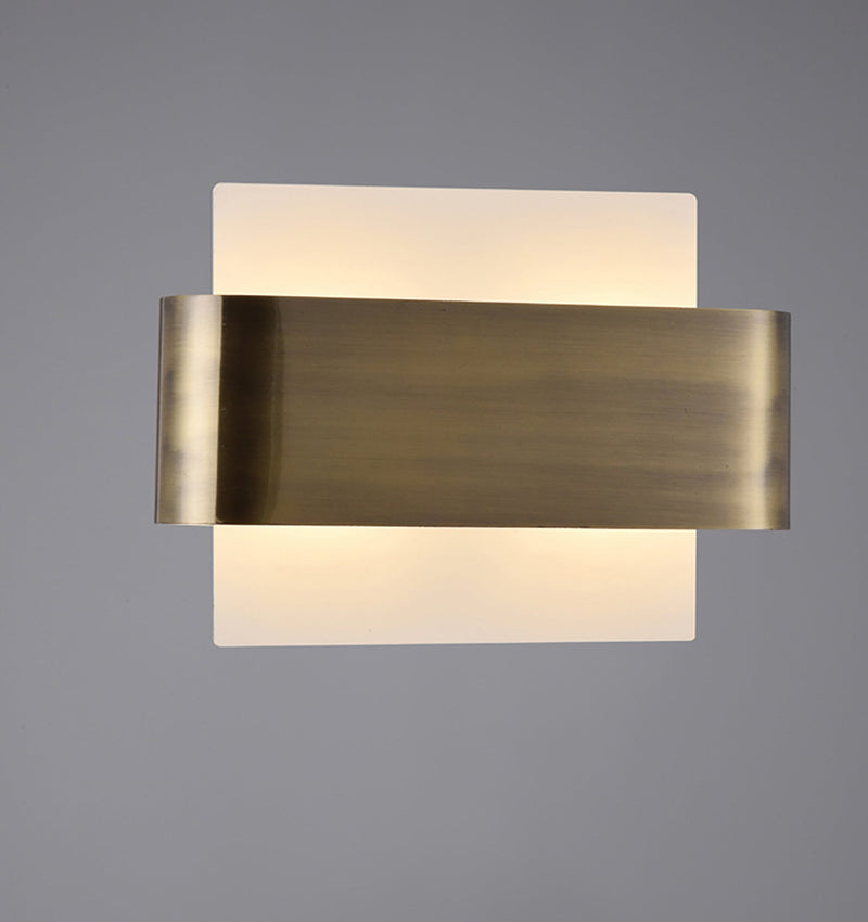Deco Damo 2 Light G9 Flush Fitting, White Base With Antique Brass Centre Band • D0379