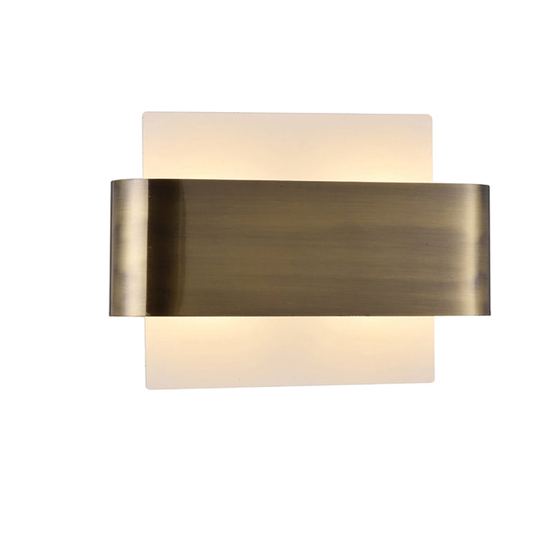 Deco Damo 2 Light G9 Flush Fitting, White Base With Antique Brass Centre Band • D0379