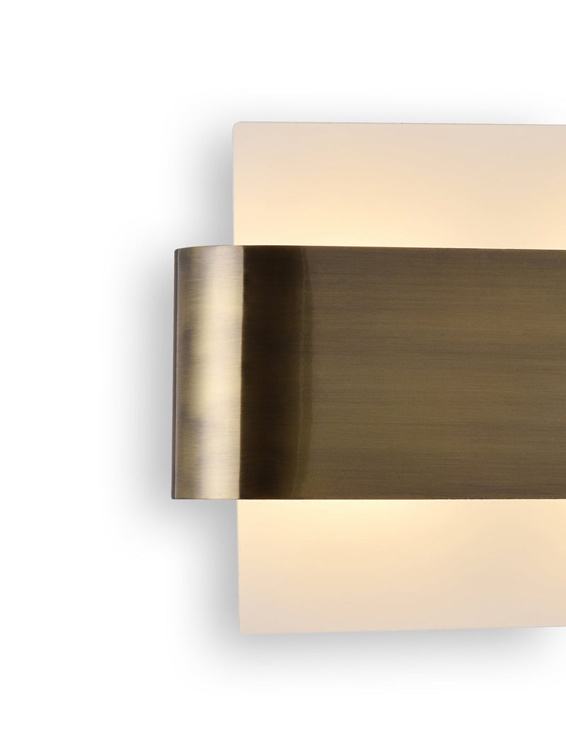 Deco Damo 2 Light G9 Flush Fitting, White Base With Antique Brass Centre Band • D0379