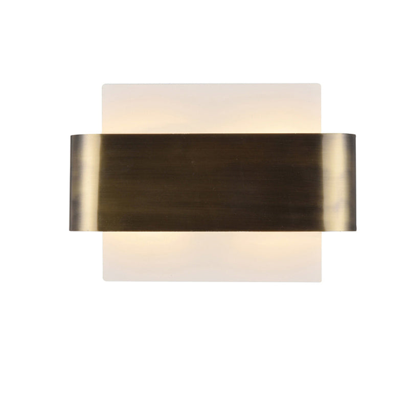 Deco Damo 2 Light G9 Flush Fitting, White Base With Antique Brass Centre Band • D0379