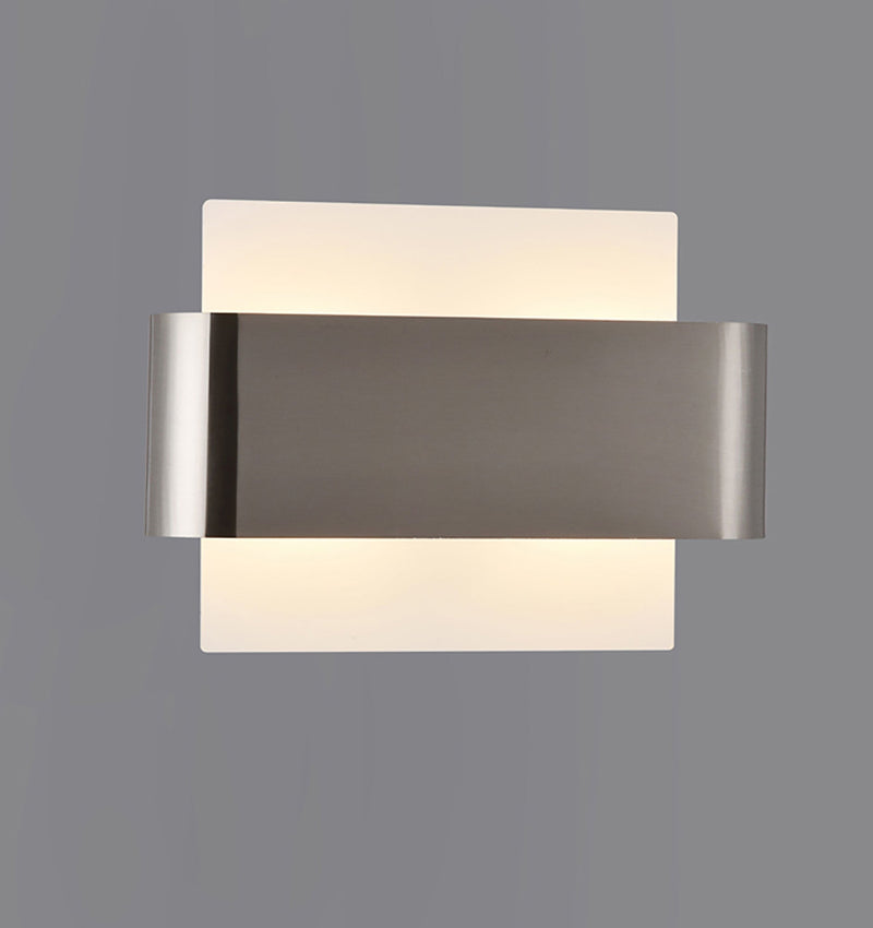 Deco Damo 2 Light G9 Flush Fitting, White Base With Satin Nickel Centre Band • D0380