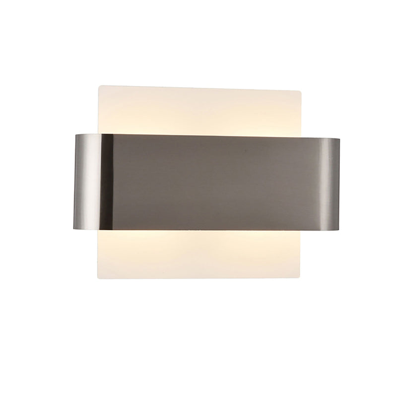 Deco Damo 2 Light G9 Flush Fitting, White Base With Satin Nickel Centre Band • D0380