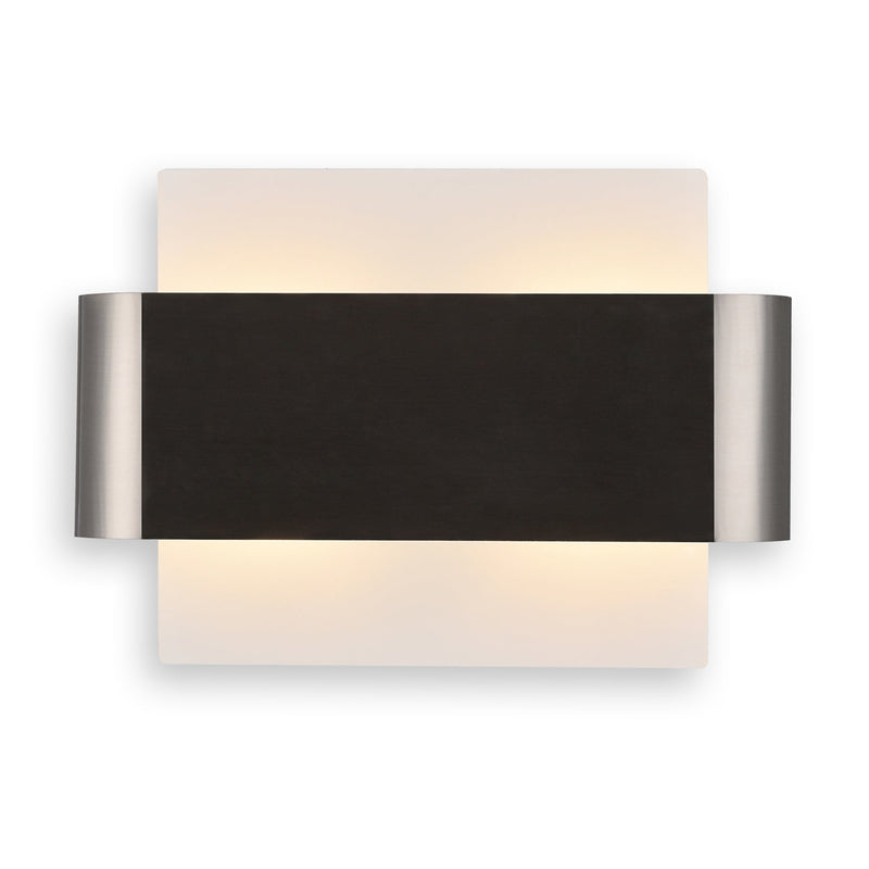 Deco Damo 2 Light G9 Flush Fitting, White Base With Satin Nickel Centre Band • D0380