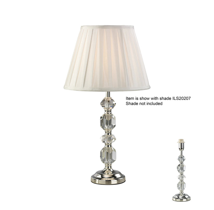 Diyas Dana Crystal Table Lamp WITHOUT SHADE 1 Light E14 Silver Finish • IL11004