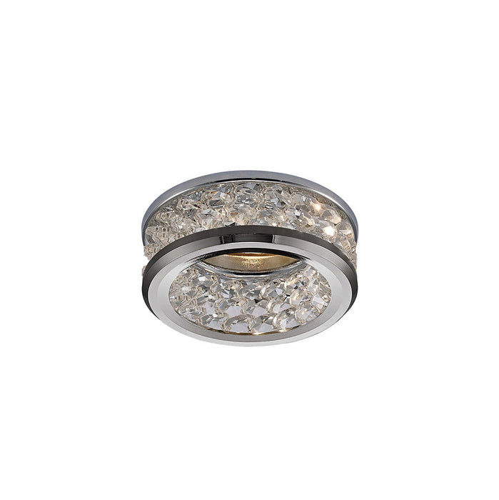 Diyas Dante GU10 Downlight 1 Light With 3 Levels Of Crystal Beads Polished Chrome/Clear, Cut Out: 60mm • IL30835CH