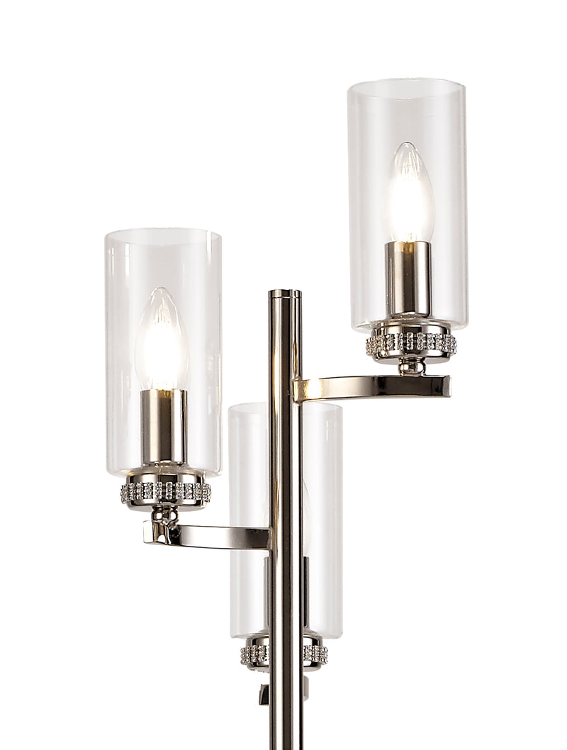 Regal Lighting SL-1963 3 Light Floor Lamp Polished Nickel With Clear Glass