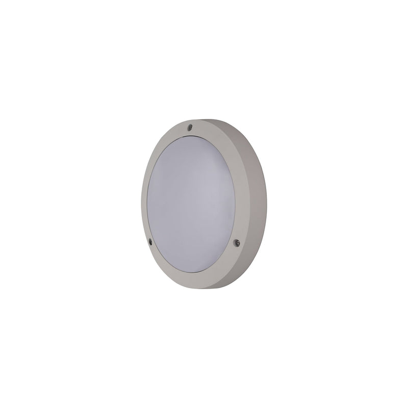 Deco Daru Plain Bulkhead Wall Lamp, 1 Light E27, Sand White, IP54 • D0464